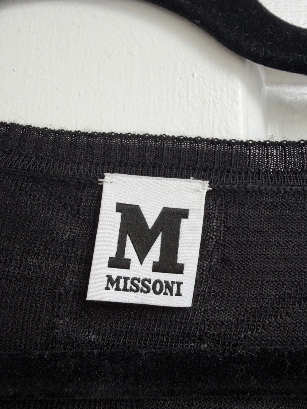 Missoni Black V-Neck Ribbed Knit Dress